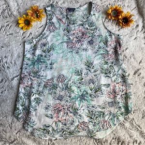 Van Heusen Spring Floral Print Chiffon Tank Top Size Large